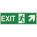 Exit upstairs right 150 x 450 mm - PET