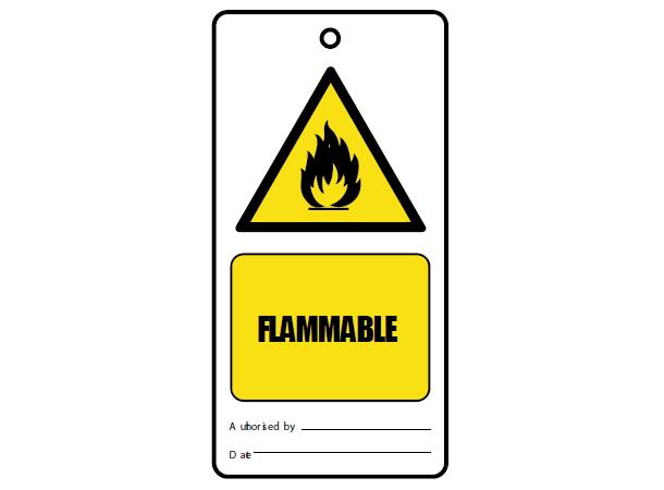 Flammable - Tags à 10 stk 75 x 150 mm - PVC