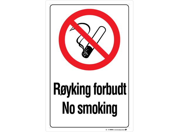 Røyking forbudt - No smoking 150 x 200 mm - A