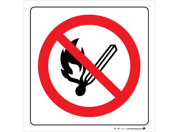 Røyking og bruk av åpen ild forbudt 200 x 200 mm - VS