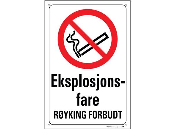Eksplosjonsfare røyking forbudt 200 x 300 mm - PVC