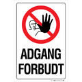 Adgang forbudt 200 x 300 mm - Aluminium