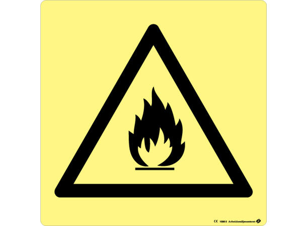 Brannfarlige stoffer 200 x 200 mm - Aluminium 