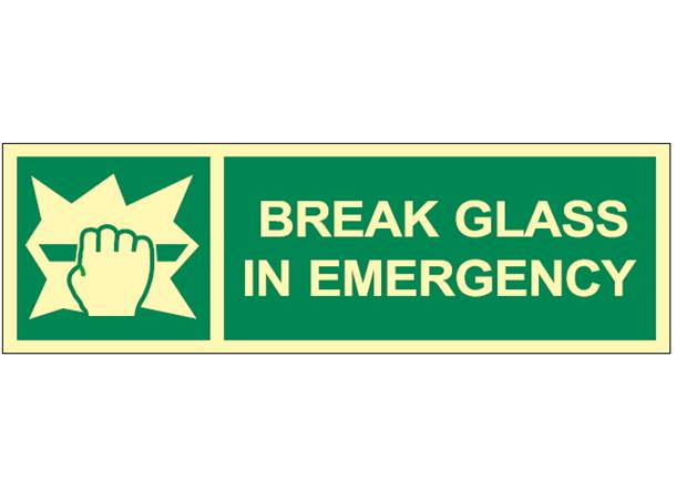 Break glass in emergency 300 x 100 mm - PET