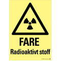 Fare-Radioaktivt stoff 150 x 200 mm - Aluminium