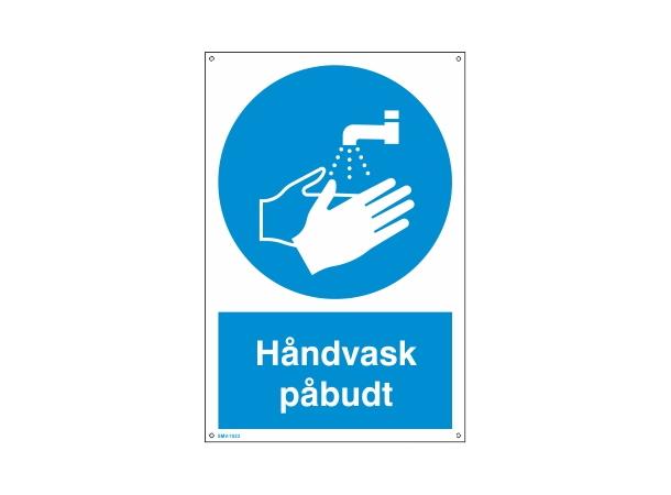 Håndvask påbudt 200 x 300 mm - PVC