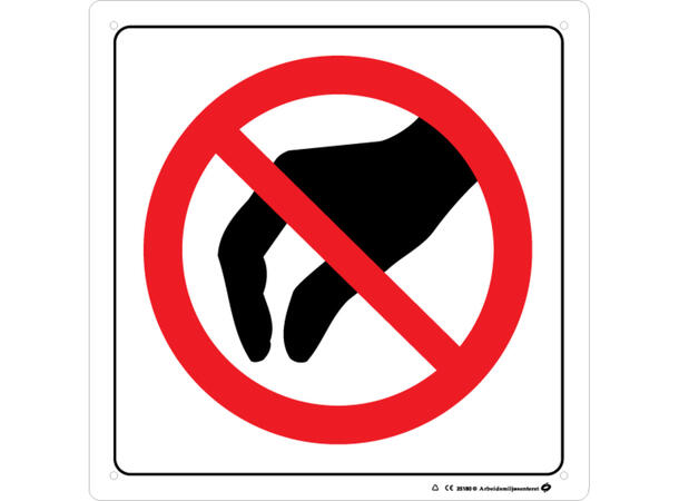 Må ikke røres 200 x 200 mm - Aluminium 