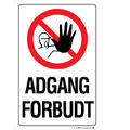 Adgang forbudt 150 x 200 mm - Aluminium