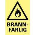 Brannfarlig 200 x 300 mm - Aluminium