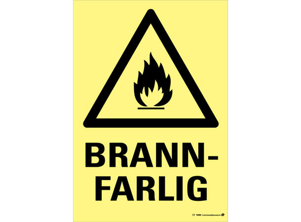 Brannfarlig 200 x 300 mm - Aluminium 