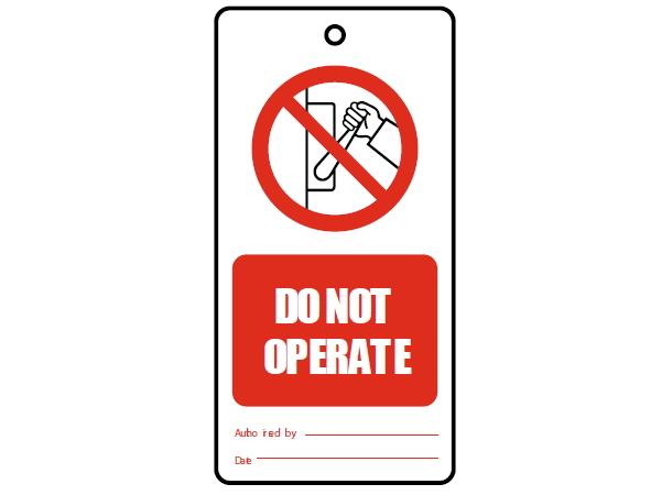 Do not operate - Tags à 10 stk 75 x 150 mm - PVC