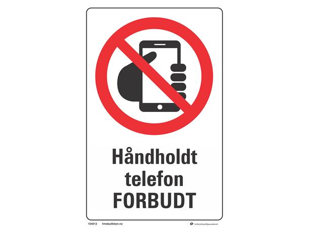 Håndholdt telefon forbudt 200 x 300 mm - A