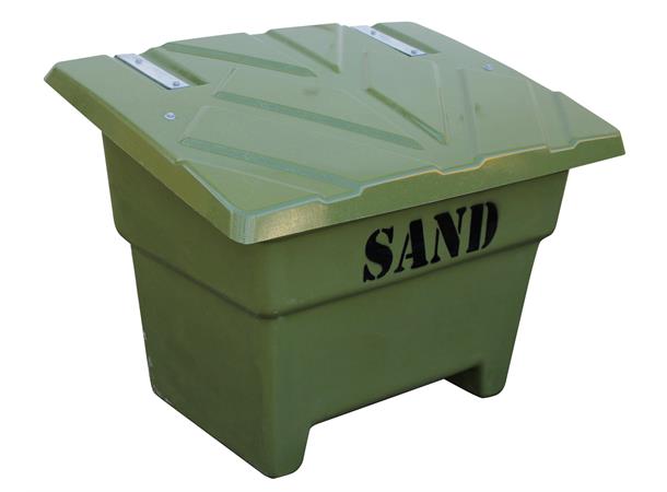 Sand- og strøkasse m/ tekst - 350 Liter Grønn