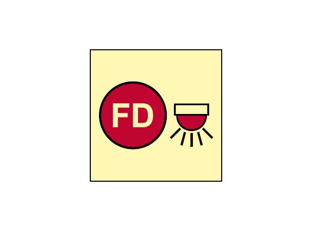 Space protected by automatic fire alarm 150 x 150 mm - PET 