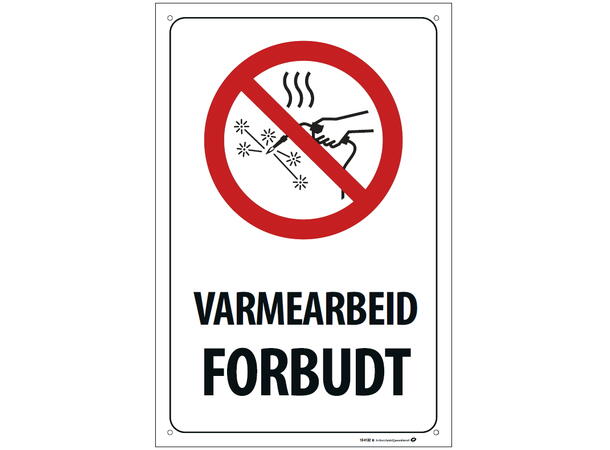 Varmearbeid forbudt 200 x 300 mm - Aluminium 