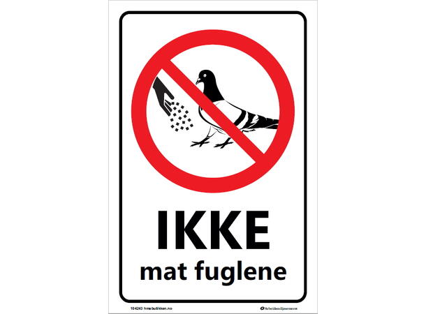 Ikke mat fuglene 200 x 300 mm - Aluminium 