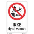 Ikke dytt i vannet 200 x 300 mm - Aluminium
