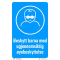 Beskytt barn med ugjennomsiktig &#248;yeb 200 x 300 mm - A