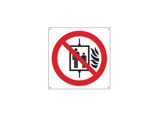 Bruk av heis ved brann forbudt 200 x 200 mm - A