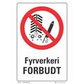 Fyrverkeri forbudt 200 x 300 mm - A