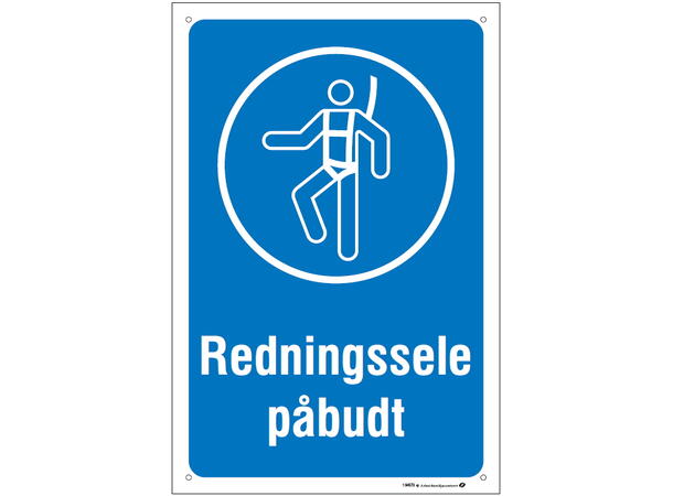 Redningssele påbudt 200 x 300 mm - Aluminium 