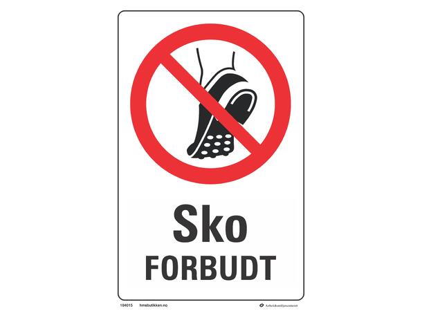 Sko forbudt 200 x 300 mm - Aluminium 