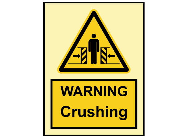 Warning crushing 150 x 200 mm - PET 
