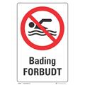 Bading forbudt 200 x 300 mm - A