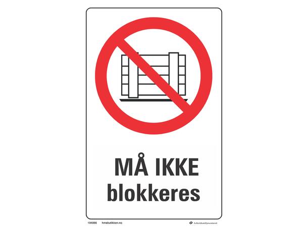 Må ikke blokkeres 200 x 300 mm - Aluminium 