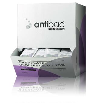 Antibac overflatedesinfeksjon 75% Eske a 150 stk.