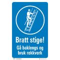 Bratt stige, G&#229; baklengs, bruk rekk 200 x 300 mm - A