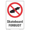 Skateboard forbudt 200 x 300 mm - A