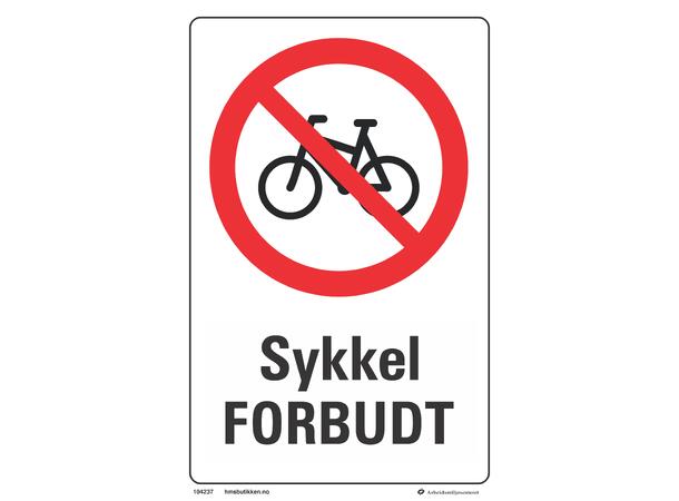 Sykkel forbudt 200 x 300 mm - Aluminium 