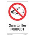 Smartbriller forbudt 200 x 300 mm - Aluminium