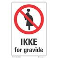 Ikke for gravide 200 x 300 mm - Aluminium