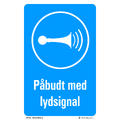 Lydsignal 200 x 300 mm - Aluminium