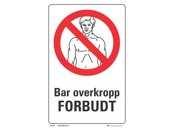 Bar overkropp forbudt 200 x 300 mm - A 