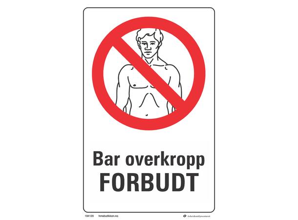 Bar overkropp forbudt 200 x 300 mm - Aluminium 