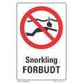 Snorkling forbudt 200 x 300 mm - Aluminium