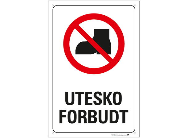 Utesko forbudt 200 x 300 mm - Aluminium 