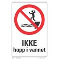 Ikke hopp i vannet 200 x 300 mm - Aluminium