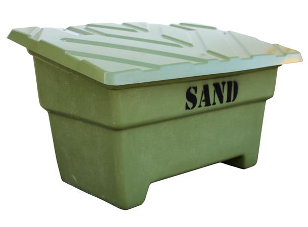 Sand- og strøkasse m/ tekst - 250 Liter Grønn
