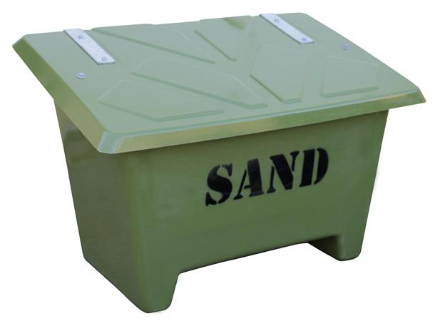 Sand- og strøkasse m/ tekst - 250 Liter Grønn