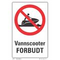 Vannscooter forbudt 200 x 300 mm - Aluminium