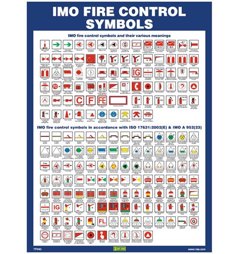 IMO fire control symbols 300 x 400 mm - PVC