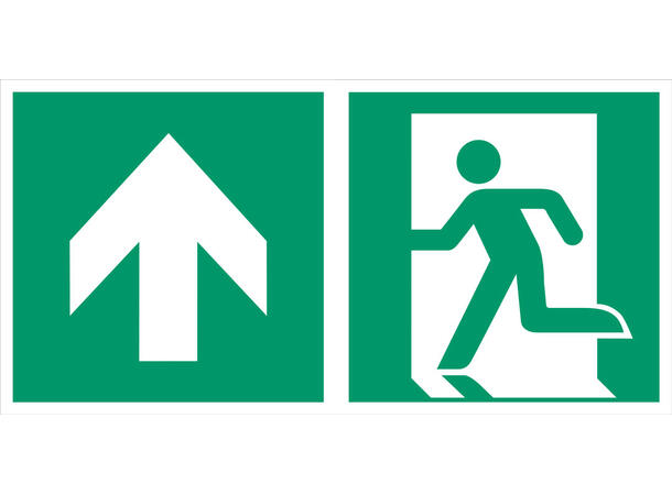 Nødutgang skilt PIL OPP - Best kvalitet