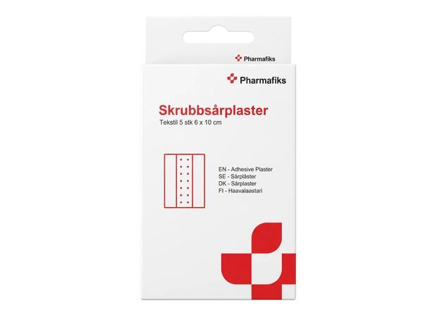 Pharmafiks skrubbsårplaster tekstil 5 stk. - 6 x 10 cm 