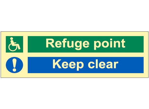 Refuge point keep clear 100 x 300 mm - PET