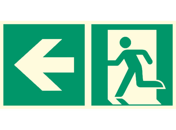Nødutgang skilt PIL VENSTRE - Best kvalitet