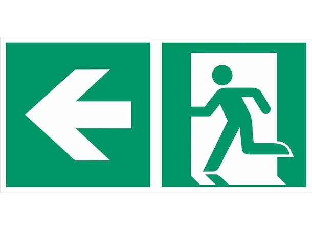 Nødutgang skilt PIL VENSTRE - Best kvalitet